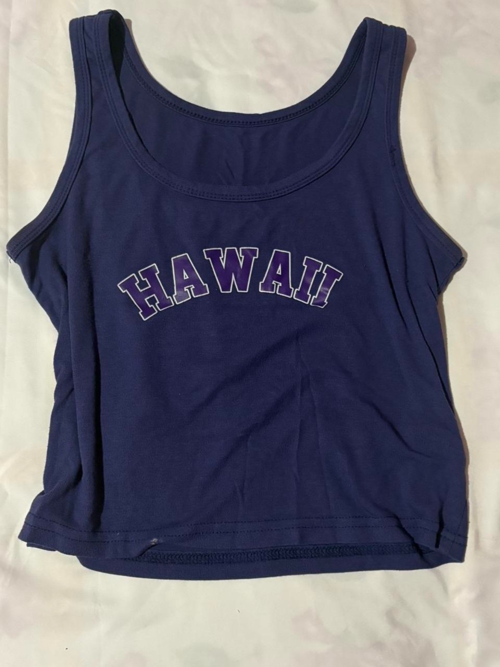 Navy Tank Top with 'HAWAII' Graphic